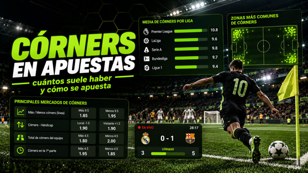 Córners en apuestas: cuántos suele haber y cómo se apuesta