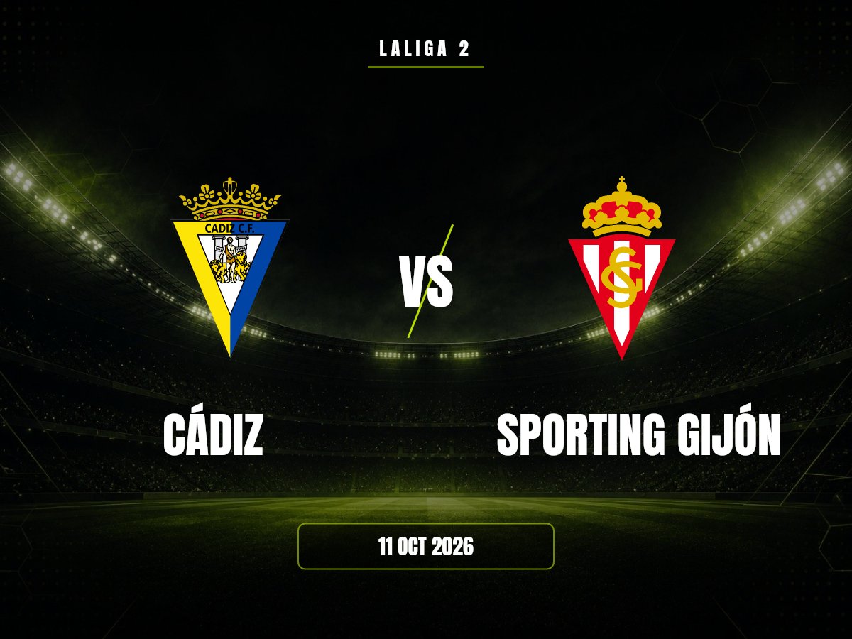 Cádiz contra Sporting Gijón, LaLiga 2