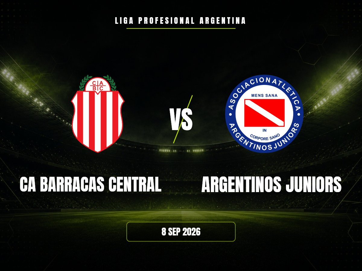 CA Barracas Central contra Argentinos Juniors, Liga Profesional Argentina