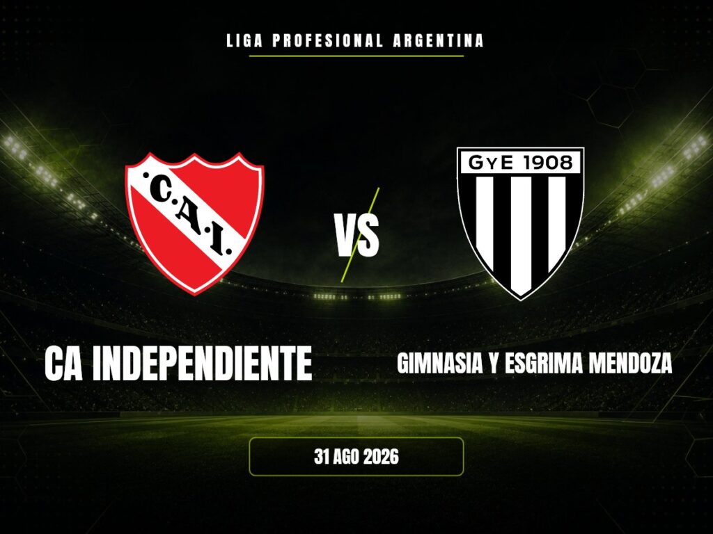 CA Independiente contra Gimnasia Y Esgrima Mendoza, Liga Profesional Argentina