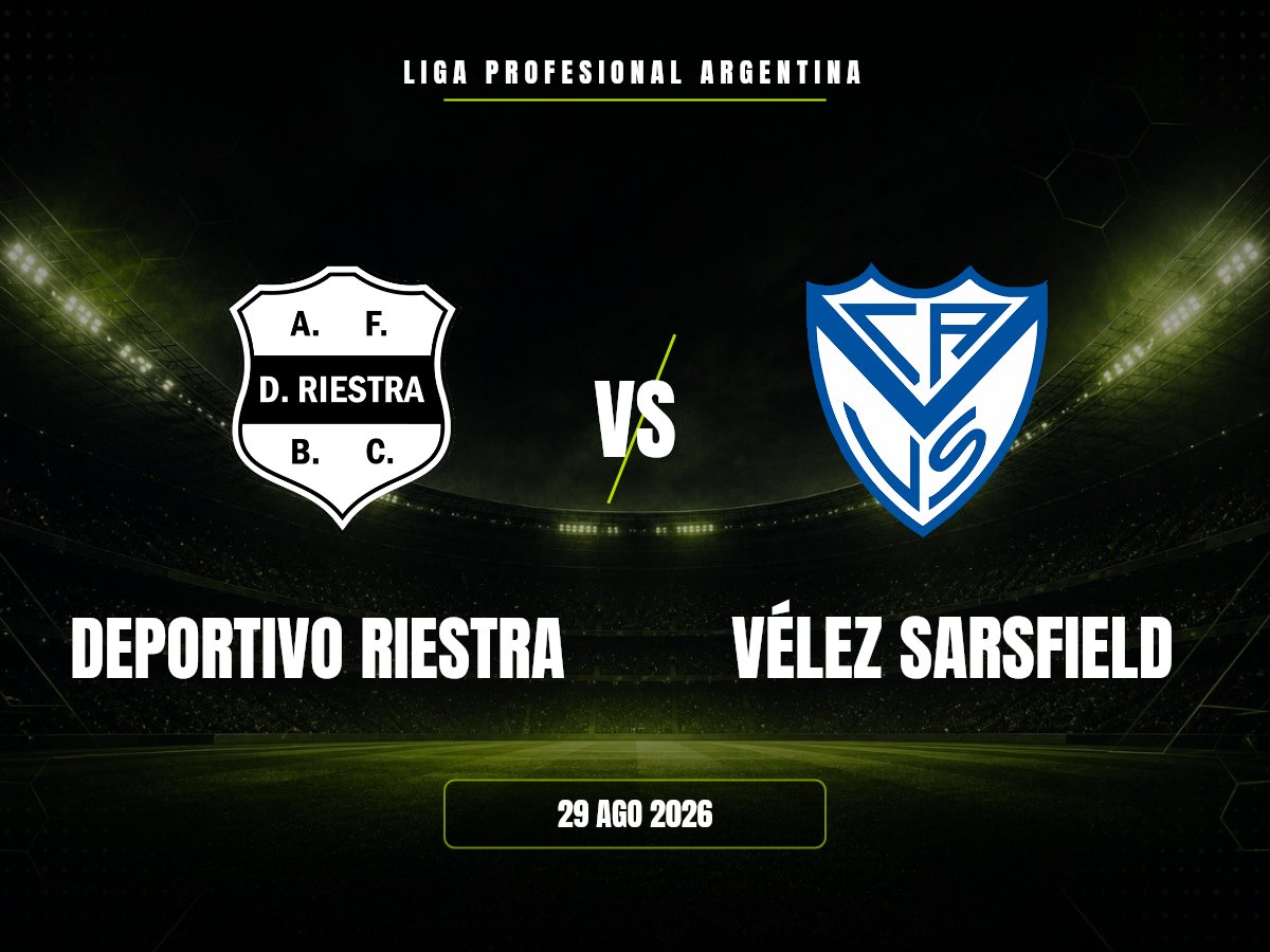 Deportivo Riestra vs Vélez Sarsfield: dónde ver, horario y canal | Liga Profesional Argentina Deportivo Riestra contra Vélez Sarsfield, Liga Profesional Argentina