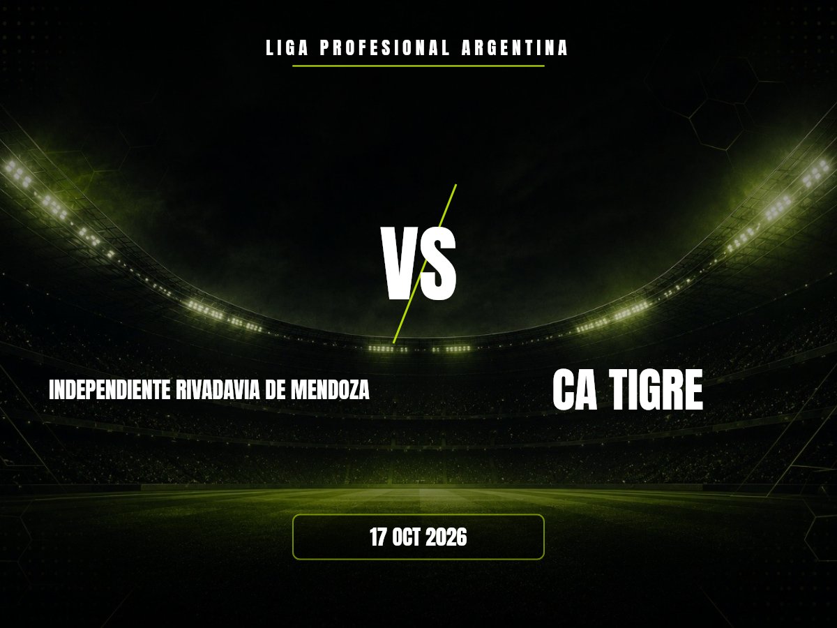 Independiente Rivadavia De Mendoza vs CA Tigre: dónde ver, horario y canal | Liga Profesional Argentina Independiente Rivadavia De Mendoza contra CA Tigre, Liga Profesional Argentina