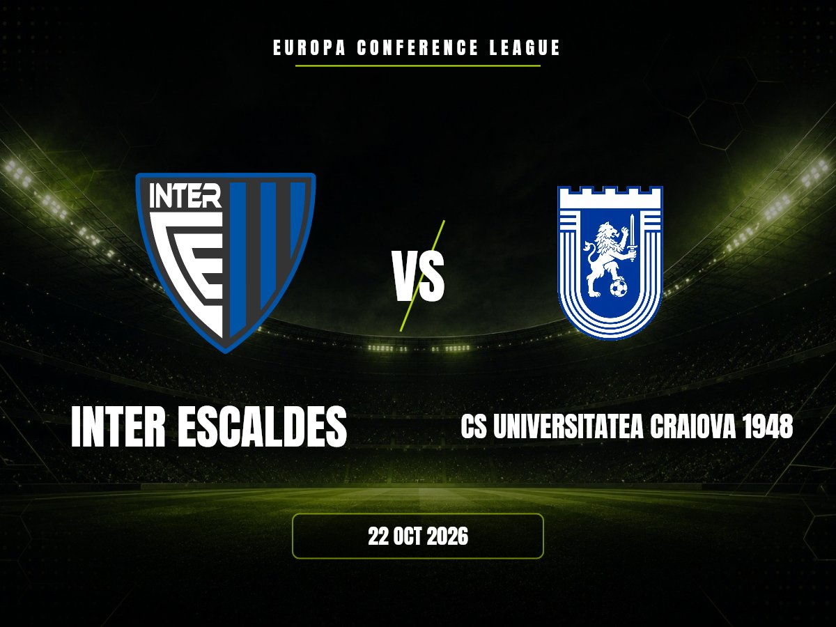Inter Escaldes vs Craiova 1948: Pronóstico y Cuotas | Conference Inter Escaldes contra CS Universitatea Craiova 1948, Europa Conference League