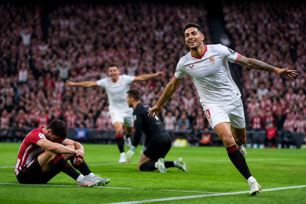 El Sevilla asalta San Mamés y amarga el debut de Terzic (1-3)